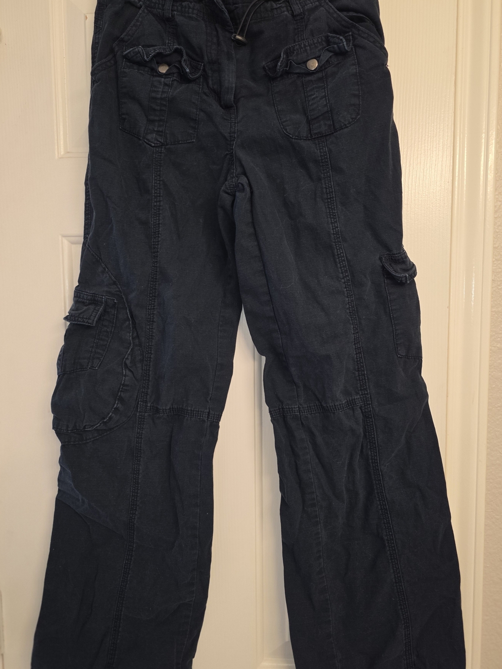 Brandy Melville Dark Navy Wide Leg Cargo Jeans 00